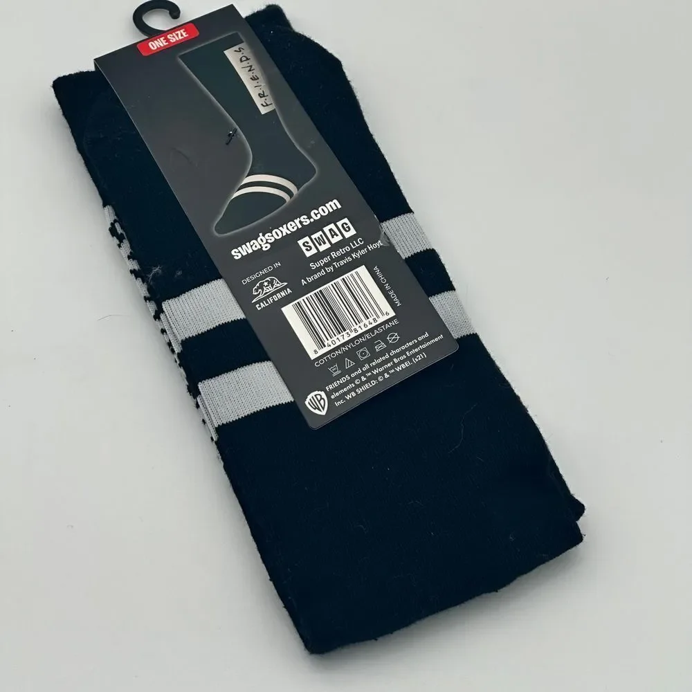 FRIENDS TV SERIES Crew Socks Swag Soxers Super Retro Black and White‎